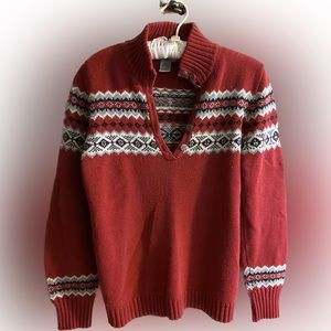 Red Eddie Bauer Collectables Nordic Sweater Pullover